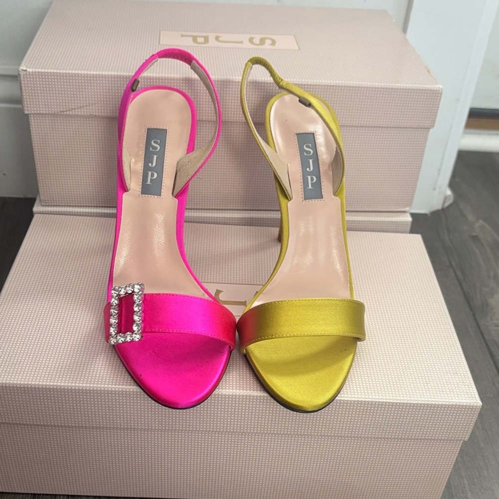 SJP by Sarah Jessica Parker Pink and Gold Heels